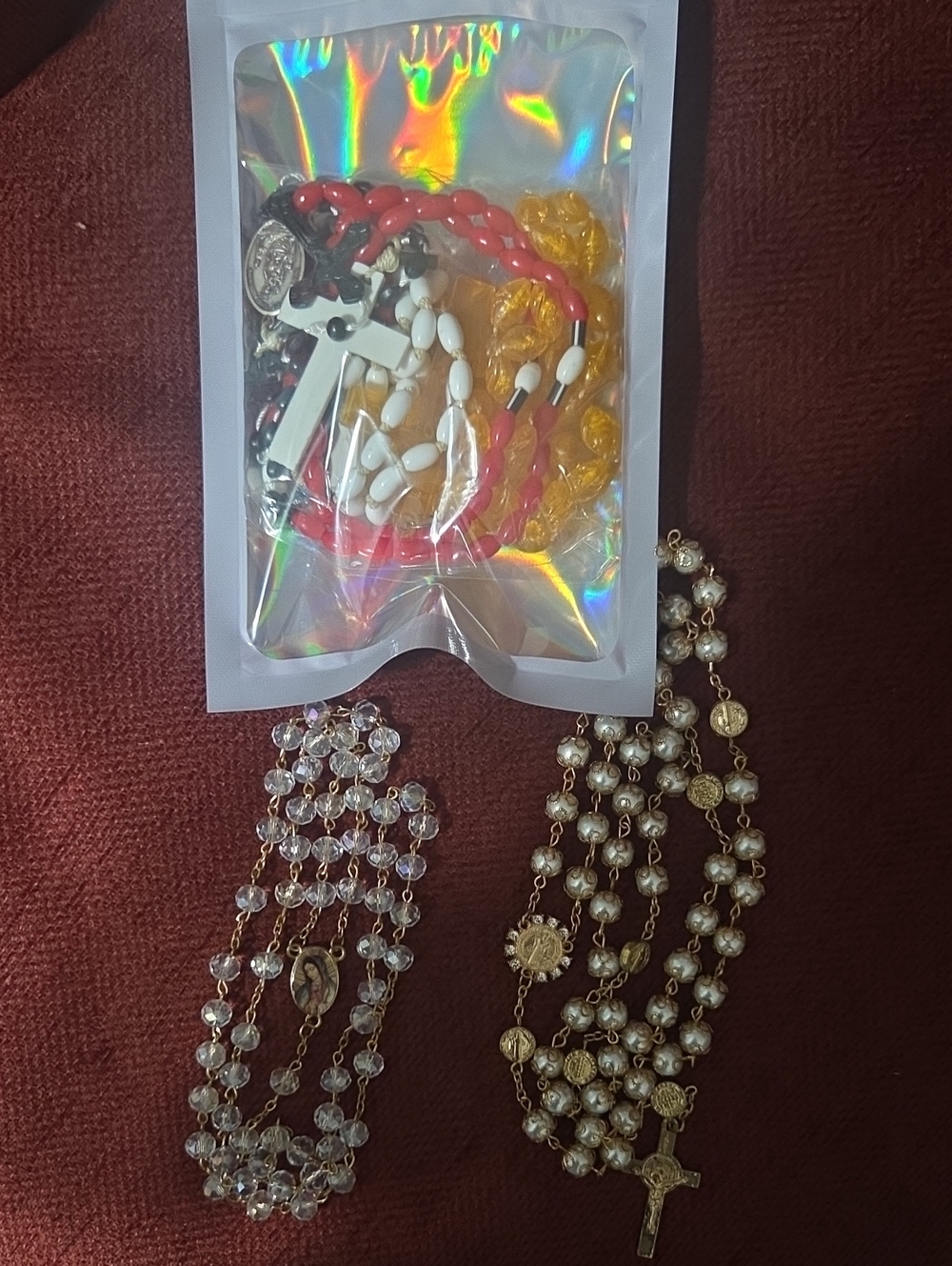 Acrylic & Glass Rosaries Bundle In Various Colors | Total 6